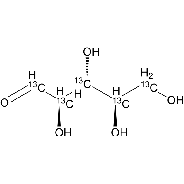 D-Ribose(mixture of isomers)-<sup>13</sup>C<sub>5</sub> Chemical Structure