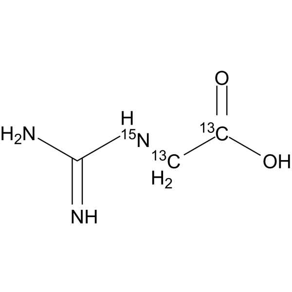 Glycocyamine-<sup>15</sup>N,<sup>13</sup>C<sub>2</sub> Chemical Structure