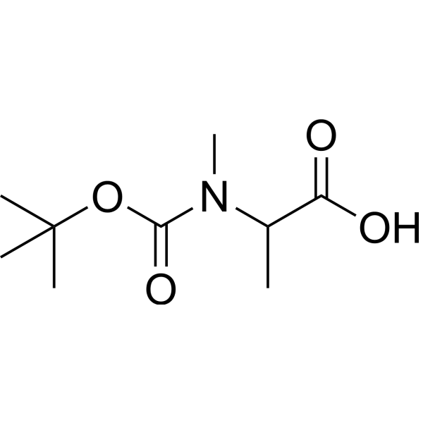 2-((tert-Butoxycarbonyl)(methyl)amino)propanoic acid Chemical Structure