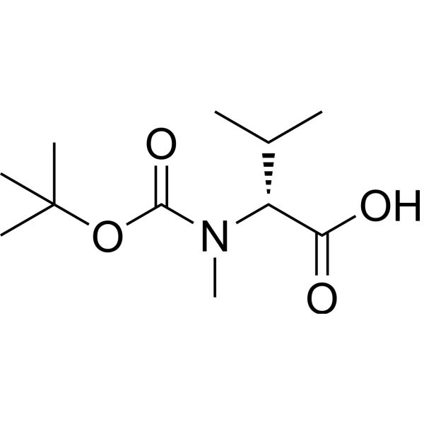 (R)-2-((tert-Butoxycarbonyl)(methyl)amino)-3-methylbutanoic acid Chemical Structure
