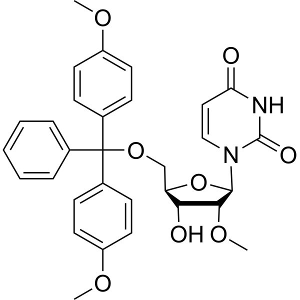 5’-O-(4,4’-Dimethoxytrityl)-2’-O-methyluridine Chemical Structure