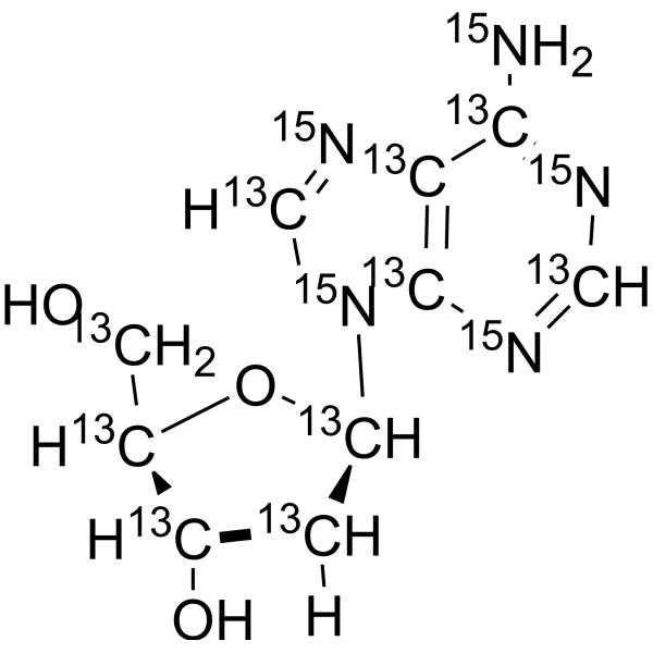 2'-Deoxyadenosine-<em>13</em><em>C</em><em>10</em>,15N5