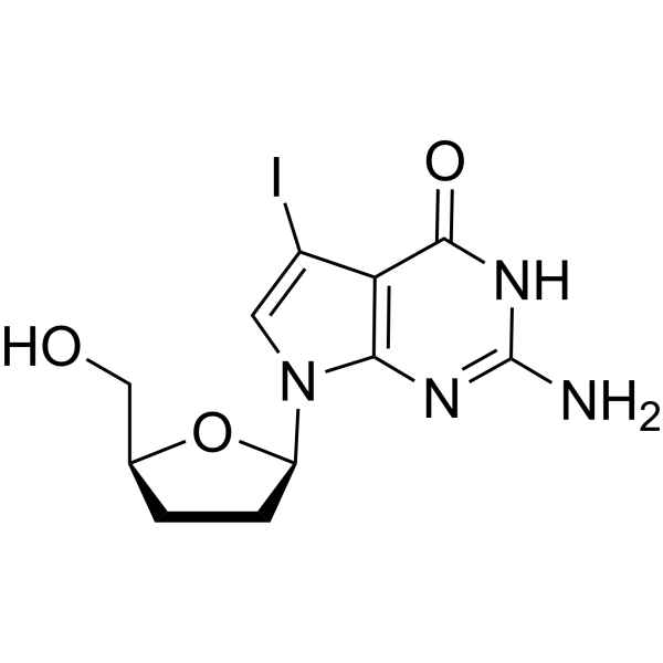 7-Iodo-2',<em>3</em>'-dideoxy-7-deaza-guanosine