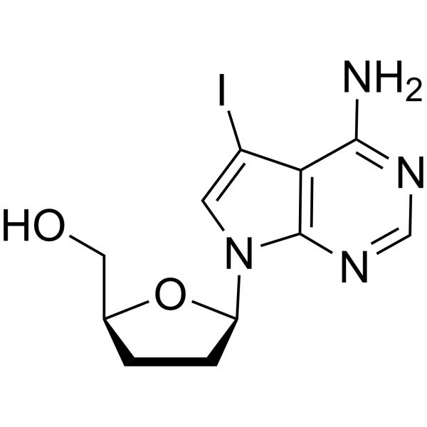 7-Iodo-2',3'-dideoxy-7-deazaadenosine Chemical Structure