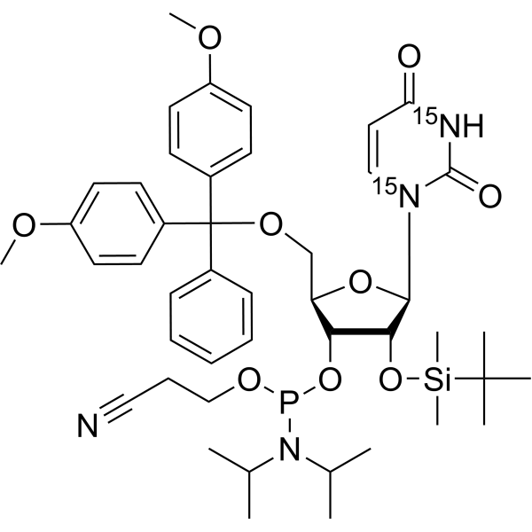 rU Phosphoramidite-<sup>15</sup>N<sub>2</sub> Chemical Structure