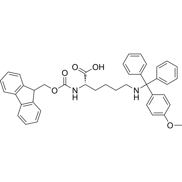 N2-(((9H-Fluoren-9-yl)methoxy)carbonyl)-N6-((4-methoxyphenyl)diphenylmethyl)-L-lysine Chemical Structure