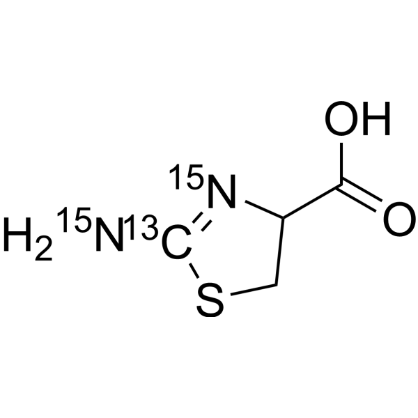 (Rac)-2-Aminothiazoline-4-carboxylic acid-<sup>13</sup>C,<sup>15</sup>N<sub>2</sub> Chemical Structure