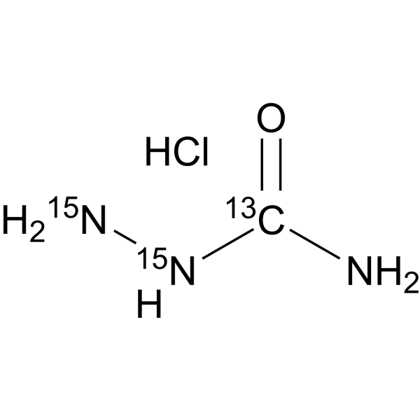 Semicarbazide-<sup>13</sup>C,<sup>15</sup>N<sub>2</sub> hydrochloride Chemical Structure