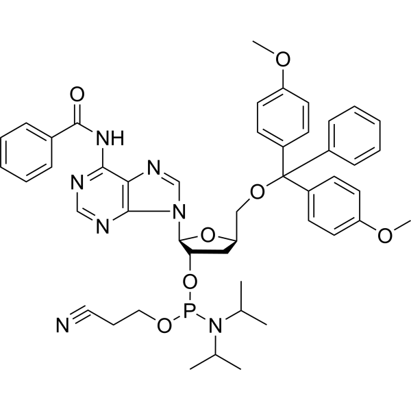 N6-Benzoyl-2'-deoxy-5'-O-DMT-a-adenosine 3'-CE phosphoramidite Chemical Structure