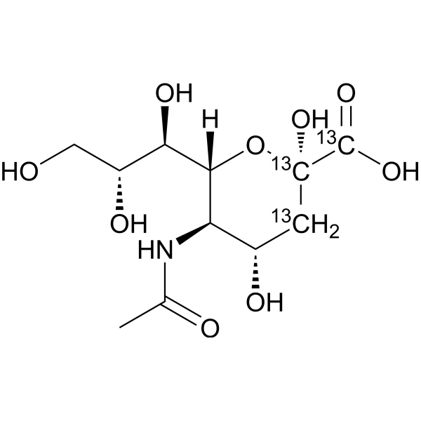 N-Acetyl-α-neuraminic acid-<sup>13</sup>C<sub>3</sub> Chemical Structure