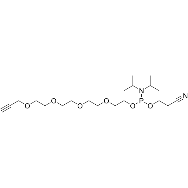 Propargyl-PEG5-1-o-(b-cyanoethyl-n,n-diisopropyl)phosphoramidite Chemical Structure