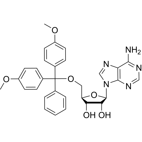 5'-O-[Bis(4-methoxyphenyl)phenylmethyl]-adenosine Chemical Structure