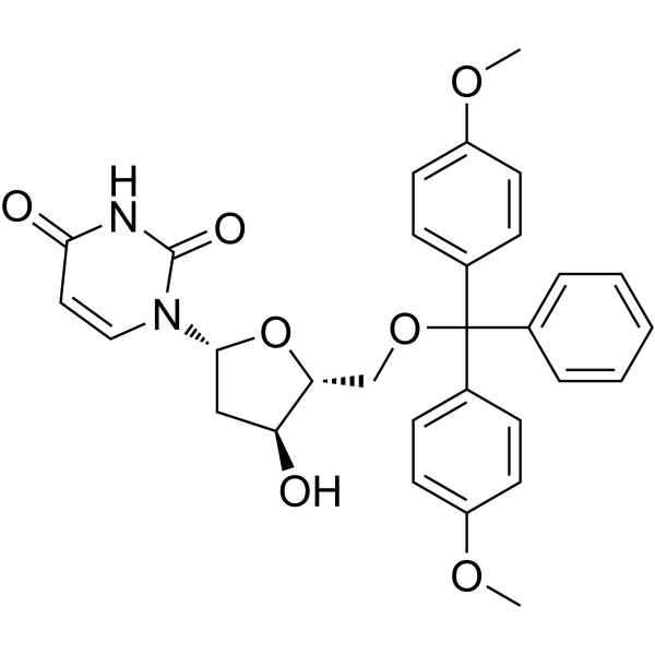 5'-O-(4,4'-Dimethoxytrityl)-2'-deoxyuridine Chemical Structure