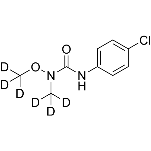 3-(4-Chlorophenyl)-1-methoxy-1-methylurea-d<sub>6</sub> Chemical Structure