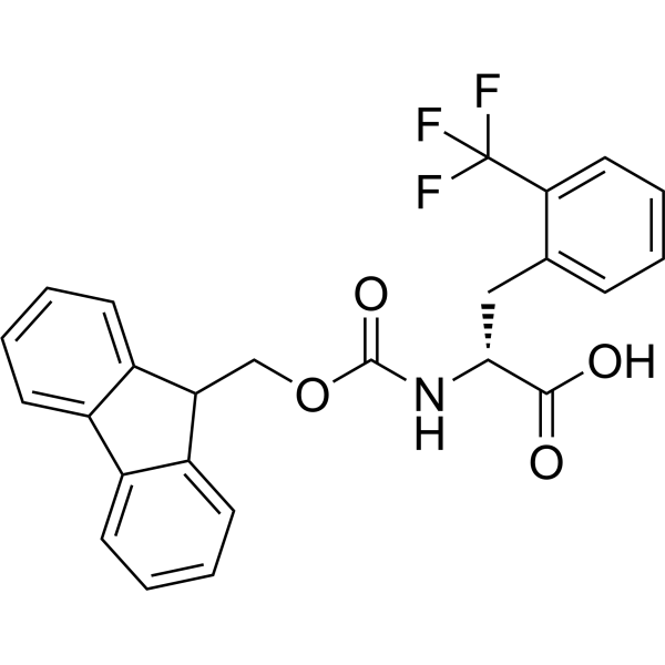 (R)-2-((((9H-Fluoren-9-yl)methoxy)carbonyl)amino)-3-(2-(trifluoromethyl)phenyl)propanoic acid Chemical Structure