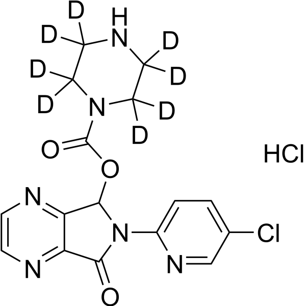 6-(5-Chloropyridin-2-yl)-7-oxo-6,7-dihydro-5H-pyrrolo[3,4-b]pyrazin-5-yl piperazine-1-carboxylate-d<sub>8</sub> hydrochloride Chemical Structure