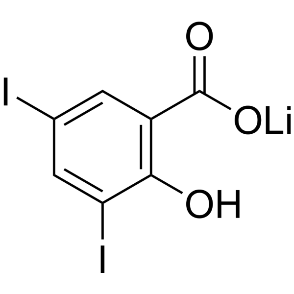 Lithium 3,5-diiodosalicylate Chemical Structure