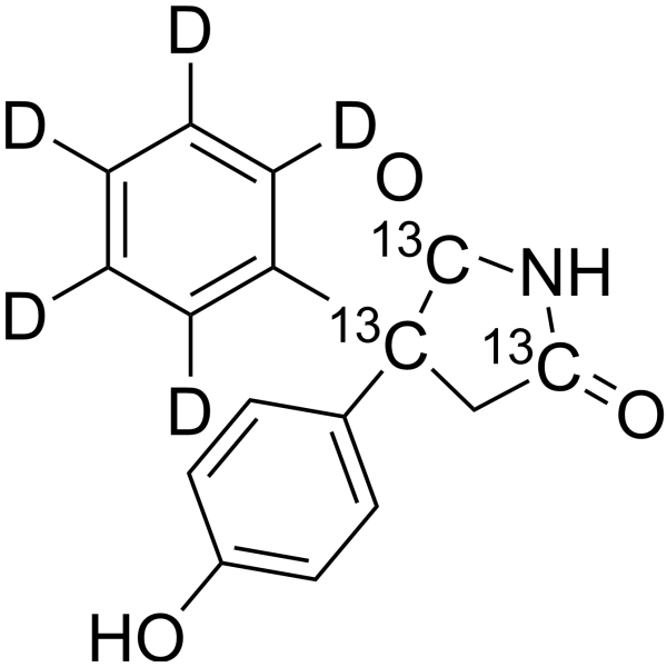 5-(4-Hydroxyphenyl)-5-phenylimidazolidine-2,4-dione-<em>d</em>5,13C3