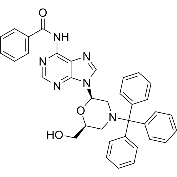 N6-Benzoyl-7’-OH-N-trityl morpholino adenine Chemical Structure