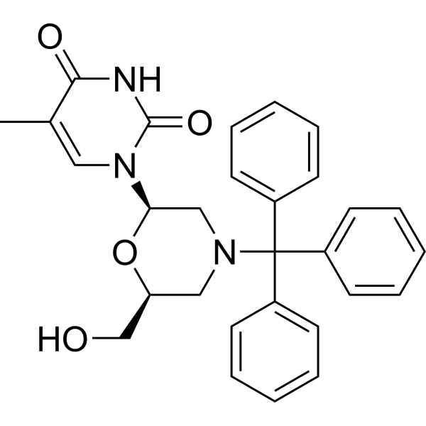 7’-OH-N-trityl morpholinothymine Chemical Structure