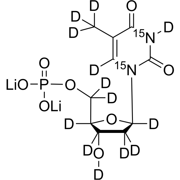 Thymidine 5'-monophosphate-15<em>N</em>2,d13 dilithium