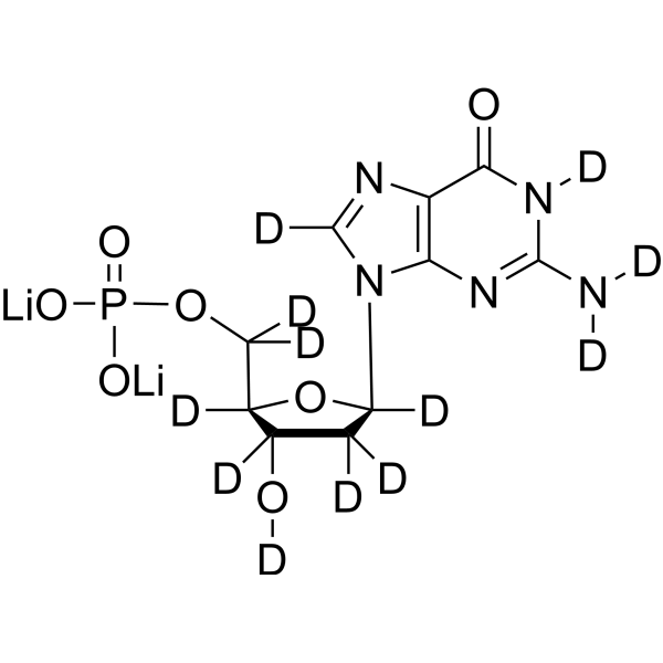 2′-Deoxyguanosine 5′-monophosphate-d<sub>12</sub> dilithium Chemical Structure