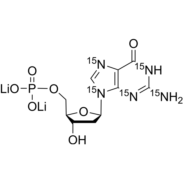 2′-Deoxyguanosine 5′-monophosphate-<sup>15</sup>N<sub>5</sub> dilithium Chemical Structure