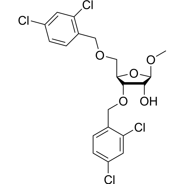 Methyl 3,5-di-O-(2,4-dichlorobenzyl)-D-ribofuranoside Chemical Structure