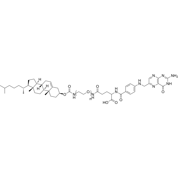 Cholesterol-PEG-Folate, MW 2000 Chemical Structure