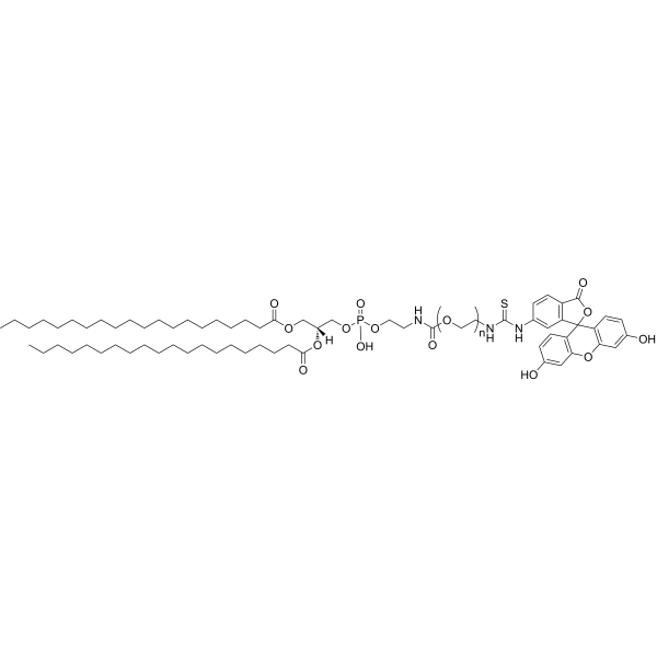 DSPE-PEG-FITC, MW 2000 Chemical Structure