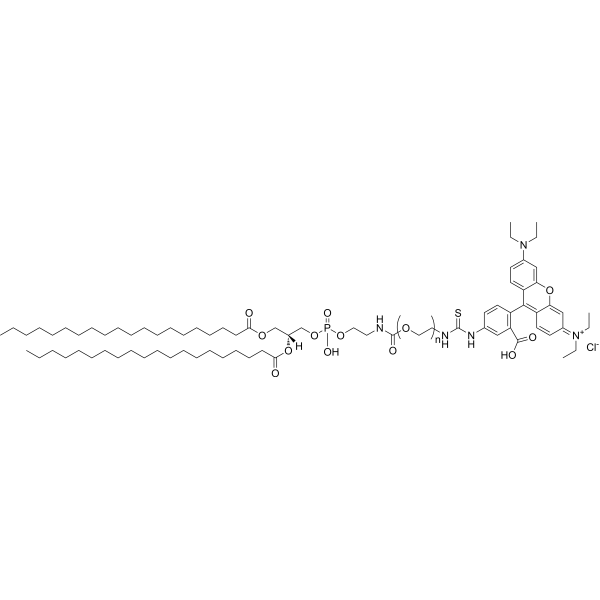DSPE-PEG-Rhodamine, MW 3400 Chemical Structure