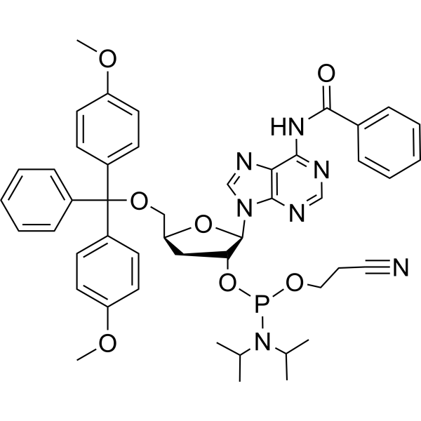 N6-Bz-5'-O-DMTr-3'-deoxyadenosine-2'-O-CED-phosphoramidite Chemical Structure