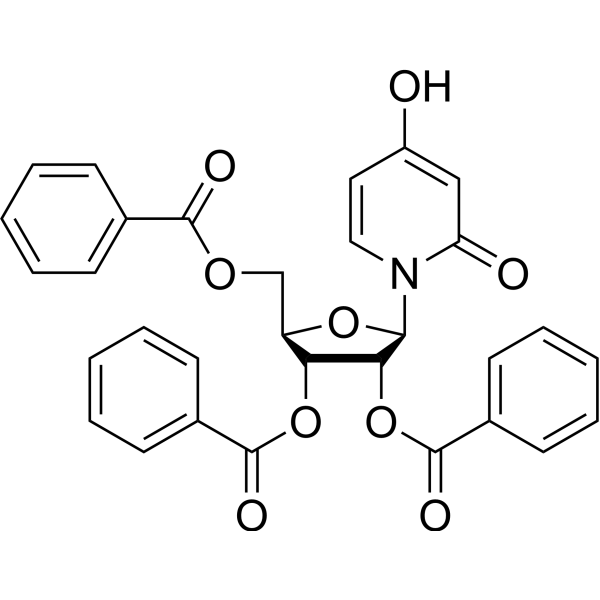4-Hydroxy-1-(2,3,5-tri-O-benzoyl-β-D-ribofuranosyl)-2(1H)-pyridinone Chemical Structure