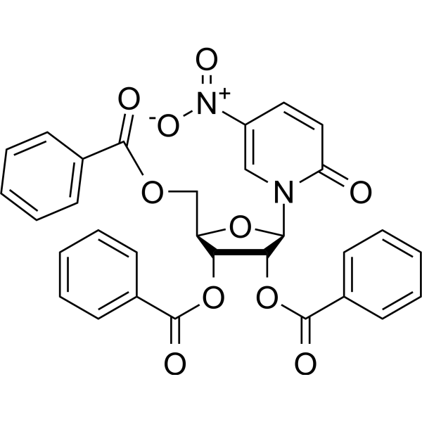5-Nitro-1-(2,3,5-tri-O-benzoyl-β-D-ribofuranosyl)-2(1H)-pyridinone Chemical Structure