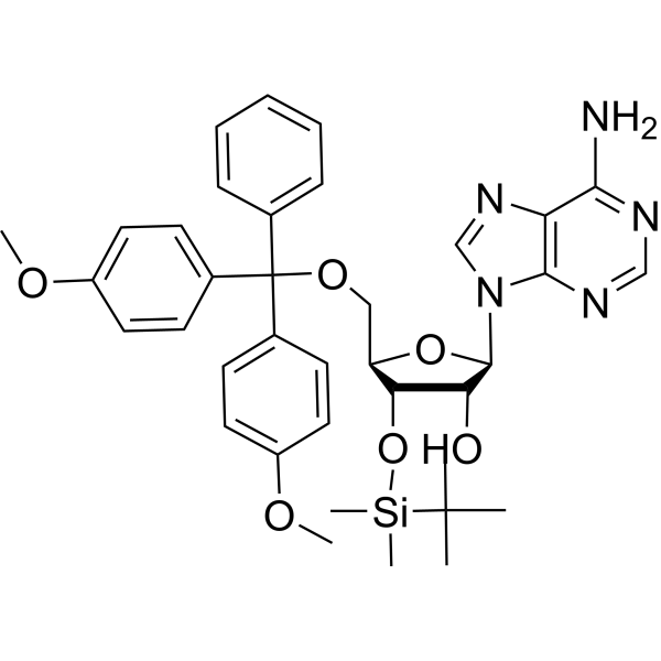5’-O-(4,4’-Dimethoxytrityl)-3’-O-t-butyldimethylsilyl adenosine Chemical Structure