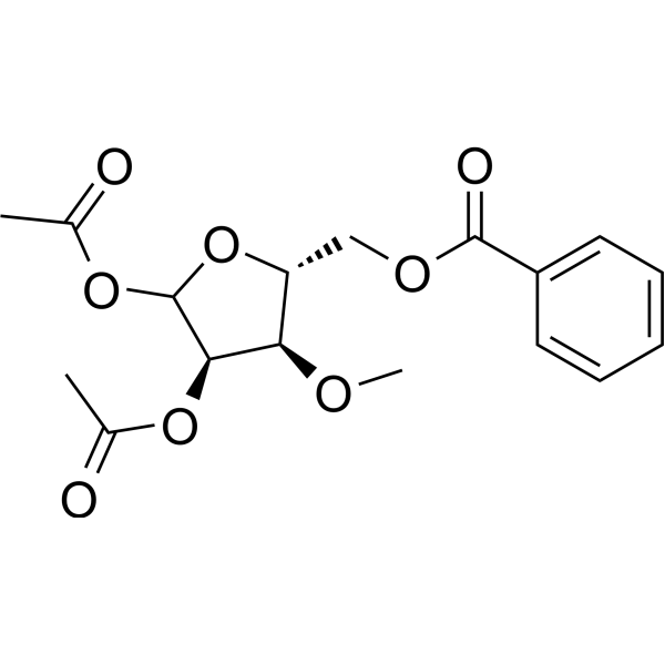 1,2-Di-O-acetyl-5-Benzoyl-3-O-Methyl-D-ribofuranose Chemical Structure