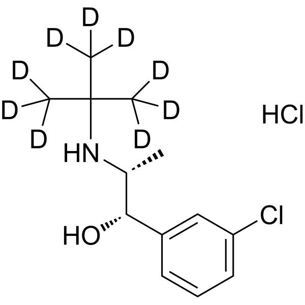 rel-(1S,2R)-Dihydro bupropion-d<sub>9</sub> hydrochloride Chemical Structure
