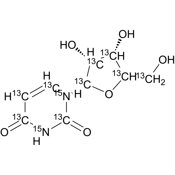 Uridine-<sup>13</sup>C<sub>9</sub>, <sup>15</sup>N<sub>2</sub> Chemical Structure