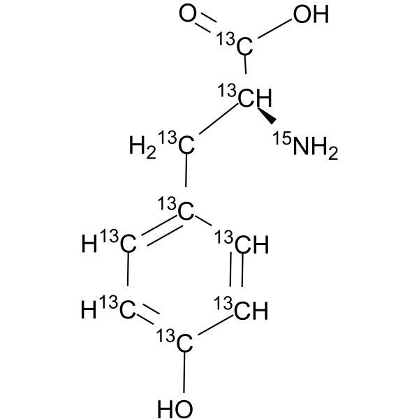 DL-Tyrosine-<sup>13</sup>C<sub>9</sub>,<sup>15</sup>N Chemical Structure
