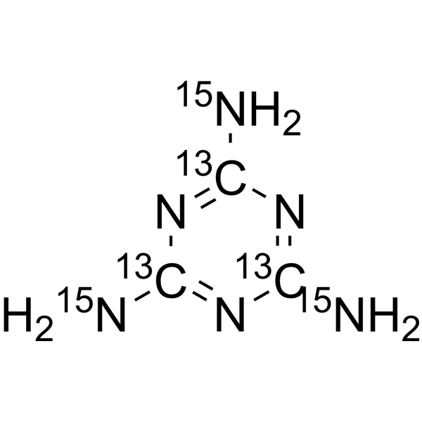Melamine-<sup>15</sup>N<sub>3</sub>,<sup>13</sup>C<sub>3</sub> Chemical Structure