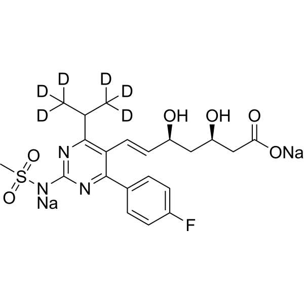 N-Desmethyl Rosuvastatin-d<sub>6</sub> disodium Chemical Structure
