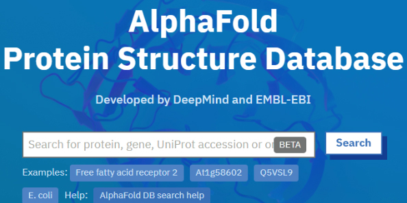 Figure 2. Alphafold dataset website.