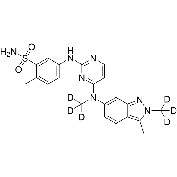 Pazopanib-d<sub>6</sub> Chemical Structure
