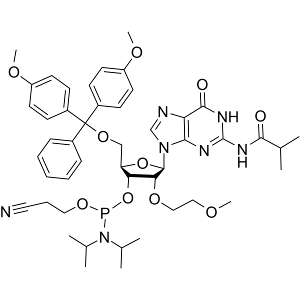 DMT-2'O-MOE-rG(ib) Phosphoramidite Chemical Structure