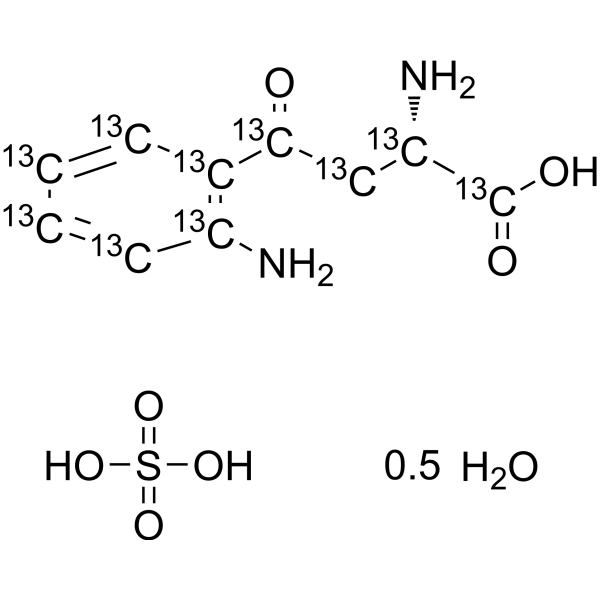 L-Kynurenine-<sup>13</sup>C<sub>10</sub> sulfate hydrate Chemical Structure