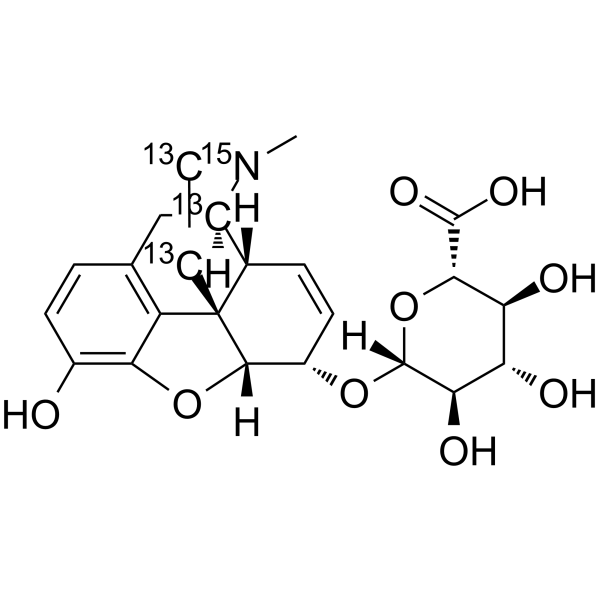 Morphine-6β- Glucuronide-13C3, 15N Chemical Structure