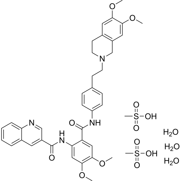 Tariquidar methanesulfonate, hydrate Chemical Structure