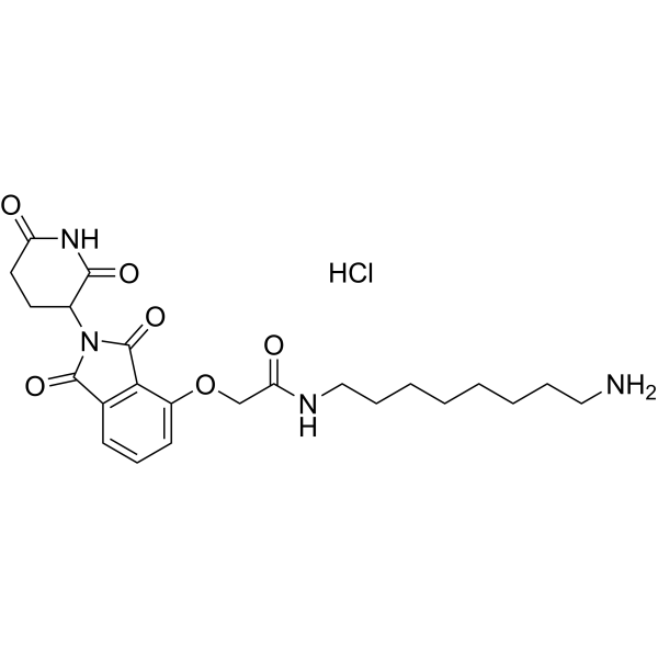 Thalidomide-O-amido-C8-NH2 hydrochloride Chemical Structure