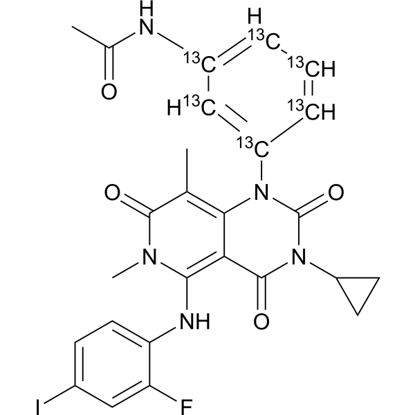 Trametinib-<sup>13</sup>C<sub>6</sub> Chemical Structure