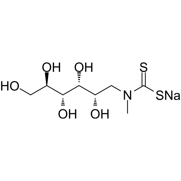 N-methyl-N-dithiocarboxyglucamine sodium Chemical Structure